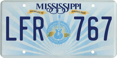 MS license plate LFR767