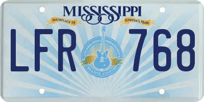 MS license plate LFR768