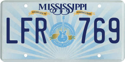 MS license plate LFR769