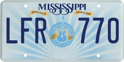 MS license plate LFR770