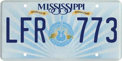 MS license plate LFR773