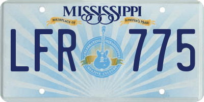MS license plate LFR775