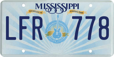 MS license plate LFR778