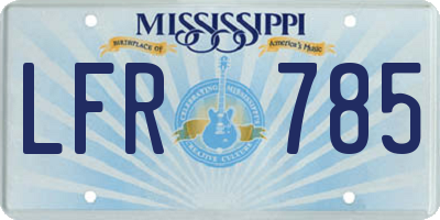 MS license plate LFR785