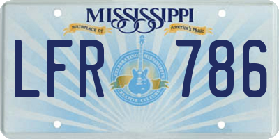 MS license plate LFR786