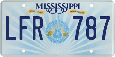 MS license plate LFR787