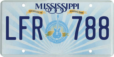 MS license plate LFR788