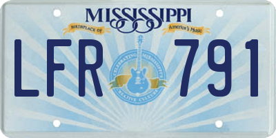 MS license plate LFR791