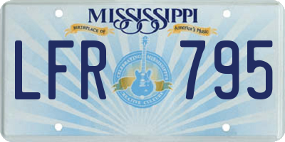 MS license plate LFR795