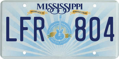 MS license plate LFR804