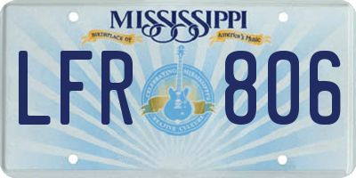 MS license plate LFR806