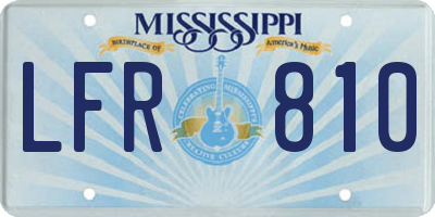 MS license plate LFR810
