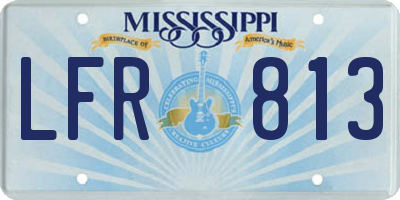 MS license plate LFR813