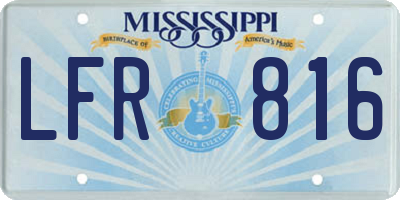 MS license plate LFR816