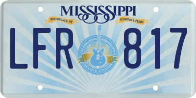 MS license plate LFR817