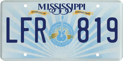MS license plate LFR819