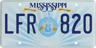 MS license plate LFR820