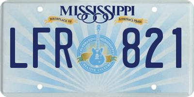 MS license plate LFR821