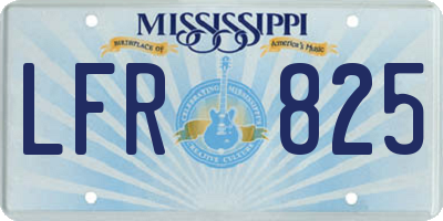 MS license plate LFR825