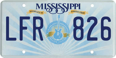 MS license plate LFR826