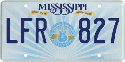 MS license plate LFR827