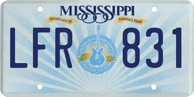 MS license plate LFR831