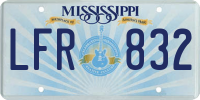 MS license plate LFR832
