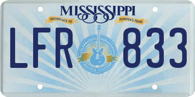 MS license plate LFR833