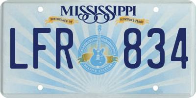 MS license plate LFR834