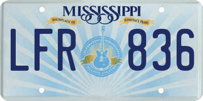 MS license plate LFR836