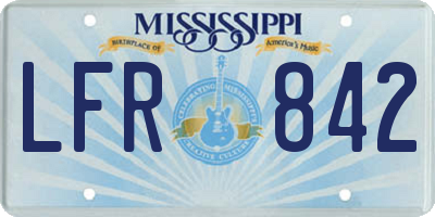 MS license plate LFR842