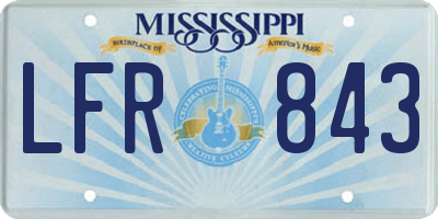 MS license plate LFR843