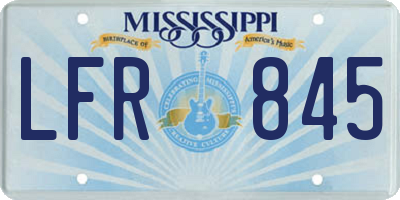 MS license plate LFR845