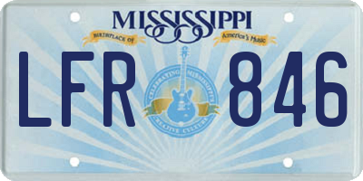 MS license plate LFR846