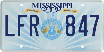 MS license plate LFR847