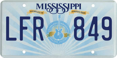 MS license plate LFR849