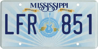 MS license plate LFR851