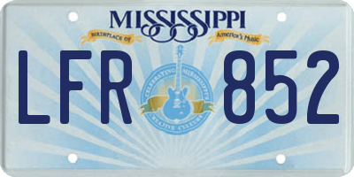 MS license plate LFR852