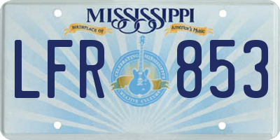 MS license plate LFR853