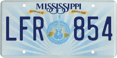 MS license plate LFR854