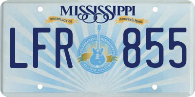 MS license plate LFR855