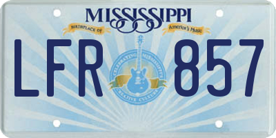 MS license plate LFR857