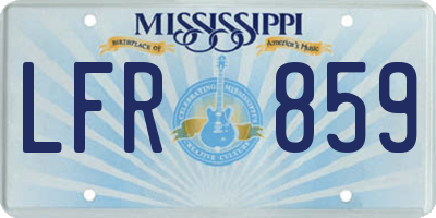 MS license plate LFR859