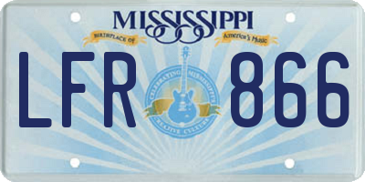 MS license plate LFR866