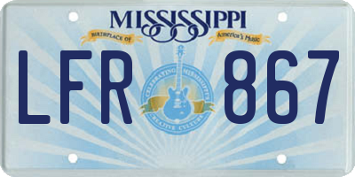 MS license plate LFR867