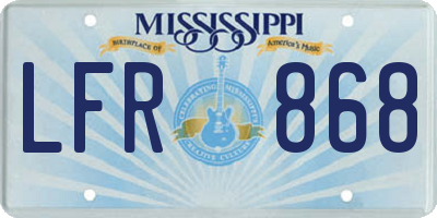 MS license plate LFR868