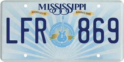 MS license plate LFR869