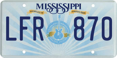 MS license plate LFR870