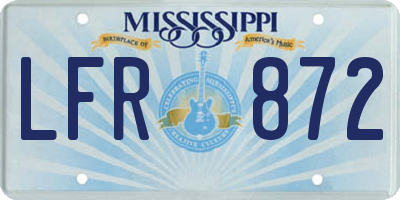 MS license plate LFR872