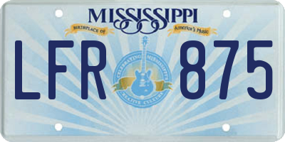 MS license plate LFR875